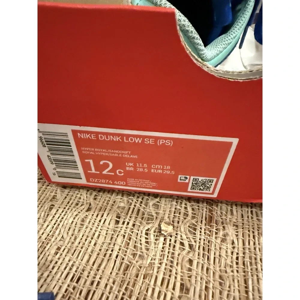 Nike‎ Dunk Low SE (PS) Pre-School Shoes Kid's SZ 12Y Hyper Royal DZ2874-400